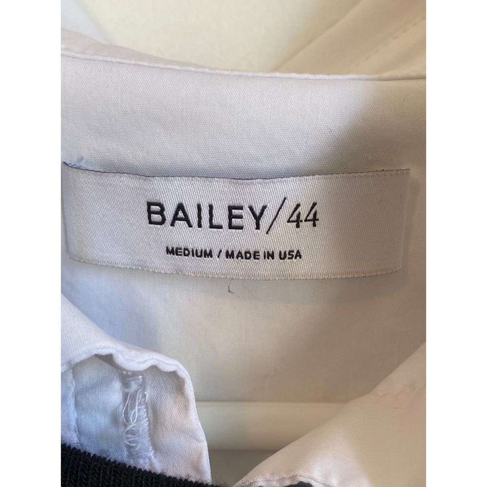 Bailey 44 Layered Look Tunic Sweater Black Dress White Faux Shirt Medium - Picture 4 of 7